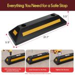 Pyle Heavy Duty Rubber Wheel Stops - 2 Pack