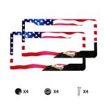 American Flag License Plate Frame Set - 2 Pack