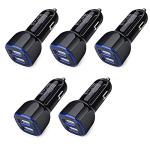 5-Pack 2.4A USB Car Charger for iPhone & Android
