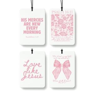 Pink Christian Car Air Freshener Set of 4