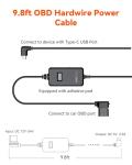 10ft USB-C Power Cable for Dash Cams