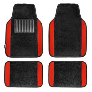 Universal Premium Carpet Floor Mats - Red Set