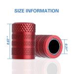 Red Anodized Aluminum Tire Valve Stem Caps - 4 Pack