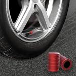 Red Anodized Aluminum Tire Valve Stem Caps - 4 Pack