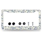 Floral Stainless Steel License Plate Frame 12.3"x6.3
