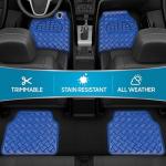 BDK Chrome All-Weather Floor Mats Set - Blue