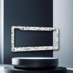 Floral Stainless Steel License Plate Frame 12.3"x6.3