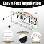 Floral Stainless Steel License Plate Frame 12.3"x6.3