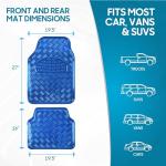 BDK Chrome All-Weather Floor Mats Set - Blue