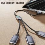 USB Splitter Y Adapter for Car and Devices