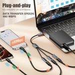 USB Splitter Y Adapter for Car and Devices