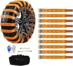 AUTO HIGH 10 Pack Universal Car Snow Chains with Storage Bag and Tools, Tires 165-265 mm for Cars, Trucks, SUVs, Non-Slip Adjustable Winter Snow Chains (single row nail)