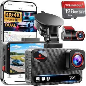 4K Dual Dash Cam with 128GB Card Included