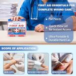 Compact 150-Piece Emergency First Aid Kit