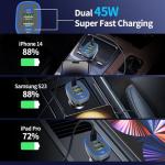 Meagoes 4-Port USB C Car Charger 90W