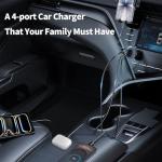 Meagoes 4-Port USB C Car Charger 90W