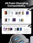 LISEN 90W USB C Car Charger Fast Charging, Dual Fast Charging Port PD 45W Cigarette Lighter Adapter, for iPhone 17X Super Fast Car Charger USB C with 2 Cables for iPhone 16 15 14 13 12 Pro Max