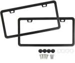 Black Matte Aluminum License Plate Frame Set