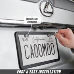 Black Matte Aluminum License Plate Frame Set