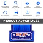 KVAEY OBDII Bluetooth Car Diagnostic Scanner (2 Pack)