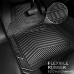 All-Weather Rubber Car Floor Mats - 3 Piece Set