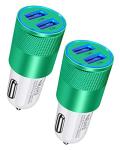Dual Port Fast Car Phone Charger - 2Pack
