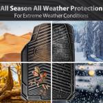 All-Weather Rubber Car Floor Mats - 3 Piece Set