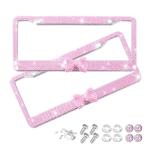 Sparkly Crystal Rhinestone License Plate Frame Set