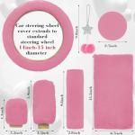 JINGSEN Pink Car Seat Cover Set with Floor Mats