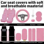 JINGSEN Pink Car Seat Cover Set with Floor Mats