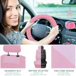 JINGSEN Pink Car Seat Cover Set with Floor Mats