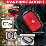 RHINO RESCUE EVA First Aid Kit, Small Waterproof Portable Emergency Hiking First Aid Kit for Backpacking, Medical Kit for Travel, Home, Car, College Dorm, Camping, Boat, Back to School (Red)
