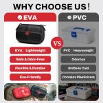 RHINO RESCUE EVA First Aid Kit, Small Waterproof Portable Emergency Hiking First Aid Kit for Backpacking, Medical Kit for Travel, Home, Car, College Dorm, Camping, Boat, Back to School (Red)