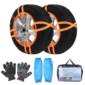 2 Pack Tire Snow Socks - Anti-Skid Traction