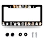 Funny Cat License Plate Frame - Stainless Steel
