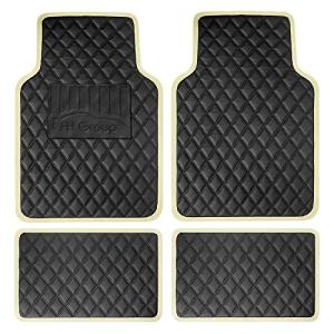 Universal Faux Leather Floor Mats for Cars - Beige