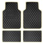 Universal Faux Leather Floor Mats for Cars - Beige