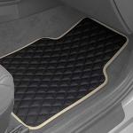 Universal Faux Leather Floor Mats for Cars - Beige