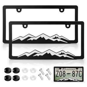 Mountain Style License Plate Frame Set of 2