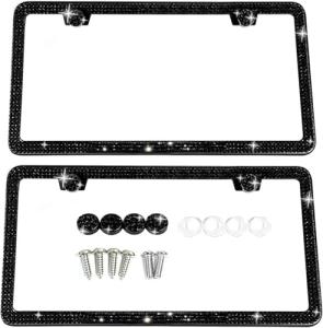 Sparkly Rhinestone License Plate Frames for Women