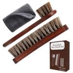 Horse Hair Shoe Brush Kit for Leather Care