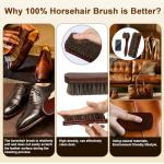 Horse Hair Shoe Brush Kit for Leather Care