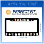 Funny Cat License Plate Frame - Stainless Steel