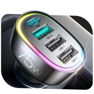 45W 4-Port Fast USB C Car Charger
