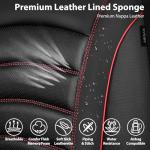 CAR PASS 3D Foam PU Leather Car Seat Covers, Universal Seat Covers Full Sets for Trucks SUV Sedan Automotive Seat Covers Armrest Airbag Compatible Waterproof Comfortable Faux Nappa Leather Black Red