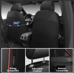 CAR PASS 3D Foam Mesh Leather Car Seat Covers Full Set,Breathable Mesh Faux Leather Seat Covers for Car,Universal Fit for SUV Truck Sedan Automotive, Armrest Airbag Compatible,Black and Red