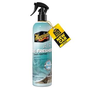 Meguiar’s Air Re-Fresher Odor Fighting Spray - New Car Scent - Convenient Car Air Freshener that Instantly Fights Odors and Leaves Behind a Long-Lasting New Car Scent, 8 Oz Trigger Spray