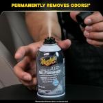 Meguiar's Whole Car Air Refresher, Car Odor Eliminator Spray Permanently Eliminates Unwanted Vehicle Odors Throughout Your Interior, Black Chrome Scent, 2 Oz Aerosol Canister