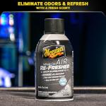 Meguiar's Whole Car Air Refresher, Car Odor Eliminator Spray Permanently Eliminates Unwanted Vehicle Odors Throughout Your Interior, Black Chrome Scent, 2 Oz Aerosol Canister