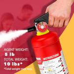Ougist ABC Dry Powder Fire Extinguisher, 4.4 lb – 2-A:10-B：C Rated for Home, Office & Vehicle, Quick Release, Easy-Grip Handle, Ideal for Electrical & Grease Fires, Car Extinguisher, Model FF2KG